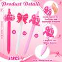 72/144 Pcs Football Breast Cancer Awareness Bracelets Gift Set Includes Pens Silicone Bracelets and Keychains for Football Accessories Pink Ribbon for Women Men Team Events Fundraisers Gifts