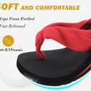 KuaiLu Flip Flops for Women with Arch Support Yoga Mat Comfortable Summer Beach Walking Thong Cushion Sandals Slip On Indoor Outdoor (5, Red Black)