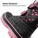 DREAM PAIRS Boys Girls Snow Boots Water-Resistant Outdoor Sport Warm Cozy Anti-Slip Cute Ankle Winter Shoes for Toddler/Little/Big Kid (Black/Pink)