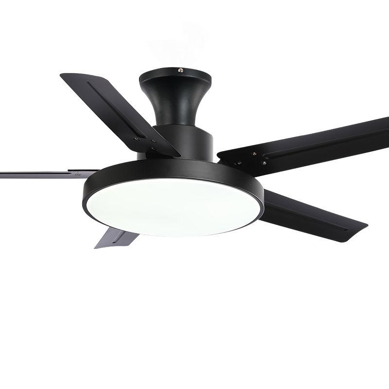 Modern Flushmount Third Gear Flush Mounted Ceiling Fan with Light with 5 Blades Ink Metal Fan Blade Adapted for Led, 42", 220V-240V