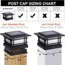Dynaming 4x4 Solar Post Cap Lights Outdoor with Flickering Flame Light, Black Shell Fence Post Solar Lights Fit Vinyl/Wooden Posts, Brightness LED Lighting Decor for Garden Deck Patio, 12 Pack