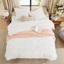 WRENSONGE Queen Comforter Set-3 Pieces Soft Comforters Queen Size Bedding | All Seasons Prewashed Cozy Down Alternative Lightweight Comforter Sets with 2 Pillow Shams, Arctic White