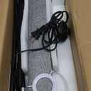 FRIDEKO HOME Grey Shade Floor Lamp, Simple Design with Foot Pedal Switch, Small Tall Lamps for Living Room Bedroom Office, Corner Floor Stand Light with Black Pole Lamp (No Bulb/No Remote)