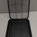 Air Fryer Basket for Oven, 15.6" x 11.6" Extra Large Stainless Steel Air Fryer Tray and Crisper Pan with 50 PCS Parchment Papers, Non-Stick Oven Basket for Baking, Grilling, and Cooking(Black)