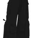 SANGTREE Kids Girls' Vintage Multi-Pocket Cargo Pants Solid Color Streetwear, Black, 13-14 Years = Tag 170