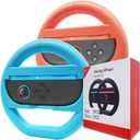 Coolwee Steering Wheel for Nintendo Switch 2 Wheel JoyCons (2025), Racing Wheels for Mario Kart World, Attachment Accessories for Nintendo Switch JoyCon Controllers, 2 Pack (Blue and Red)