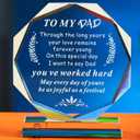 Dad Gifts From Daughter Desktop Decor - Meaningful Birthday, Christmas, Valentines, Thanksgiving, Retirement Present for Father, Step Bonus Dad Daddy Papa Keepsake Plaque for Desk Decor