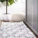 JONATHAN Y SHG103A-28 Soller Diamond Trellis Shag Indoor Area -Rug Bohemian Contemporary Modern Geometric Easy -Cleaning High Traffic Bedroom Kitchen Living Room Non Shedding, 2 X 8, Beige/Dark Gray (2'3" x 8' (Rectangular))