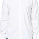 Tommy Hilfiger Men's Long Sleeve Oxford Shirts in Regular Fit, Men's Button Down Shirts, Also Available in Big and Tall (White, M)