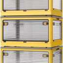 Roqao 3 PACK Stackable Storage Bins, Closet Organizers with 3 Lids, Wheels, Drawers, Foldable Collapsible Box for Clothes and Camping Out Doors Bins, Oranges, 83 Liters