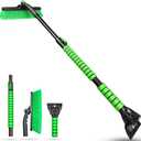 SEAAES 44 Inch Ice Scraper and Snow Brush for Car Windshield, Extendable Snow Removal Brush with Foam Grip for Truck SUV Vehicle Window - Green