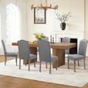 Stylish Upholstered Parsons Dining Chair with Silver Nailhead Trim and Sturdy Solid Wood Legs
