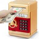 Refasy Piggy Bank Cash Coin Can ATM Bank Electronic Coin Money Bank for Kids Age 3-12, Money Savings Box Mini ATM Coin Bank Toys Gifts for 3 4 5 6 7 8 9 10 11 12 Year Old Boys Girls