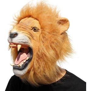 CreepyParty Novelty Halloween Costume Party Animal Jurassic Head Mask (Lion)