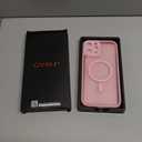 CANSHN Magnetic Compatible with iPhone 12 Pro Max Case, Upgraded [Full Camera Protection] [Compatible with Magsafe] [Translucent Matte] Shockproof Protective Phone Cover 6.7 Inch - Pink