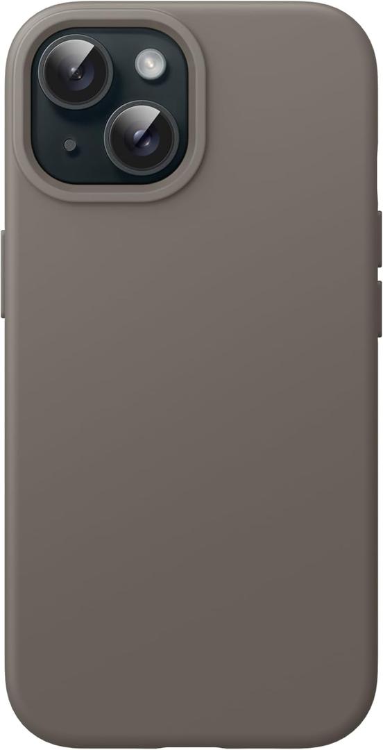 JETech Silicone Case for iPhone 15 6.1-Inch, Silky-Soft Touch Full-Body Protective Phone Case, Shockproof Cover (Clay)