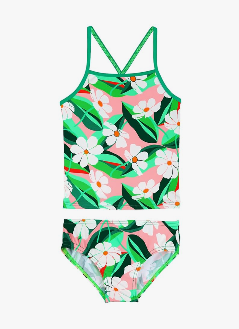TFJH E Girls Bikini Swimsuits 2-Pieces Tankini Bathing Suits Rashguard Set 3-12Y