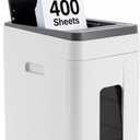 Heavy Duty Paper Shredder 400-Sheet Auto Feed P5 Micro Cut | 8Sheet Manual Feed |50L Bin | Jam-Resistant Commercial Shredder for Home Office Small Business