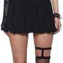 Dolls Kill Wicked Scholar Pleated Mini Skirt by Current Mood - Skit with A-Line Fit and Elasticized Waist Size XXS