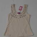 Women Y2K Scoop Neck Tank Top Beach Shell Button Decor Ribbed Knit Crop Top Summer Going Out Vest Shirt Streetwear S