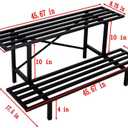 Zhongma 2 Tier Heavy Duty Metal Plant Stand Indoor & Outdoor 