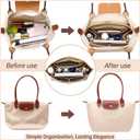 OPPOSHE Purse Organizer Insert for Longchamp Le Pliage, Premium Felt Long Champ Bag Handbag Women, Tote Organizer Insert with 9 Compartments (Medium, Beige)