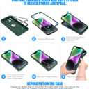 ORETECH for iPhone 14 Case, with [2 x Screen Protectors] [15 Ft Military Grade Drop Test] [Camera Protection] 360 Shockproof Slim Thin Phone Case for iPhone 14 Cover 6.1" - Green