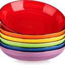 vancasso Bonita Pasta Bowls Set of 6, 50oz Large Salad Bowls for Kitchen, Corlorful Stoneware Serving Bowls Dishwasher & Microwave Safe (Warm Color)