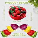 Baderke 4 Pack Mini Colander for Kitchen Plastic Berry Strainer with Double Handles 7.5 x 6 x 3 Inch Small Colander Strainer for Fruits Vegetables Food (Green, Purple, Red, Lemon Yellow)
