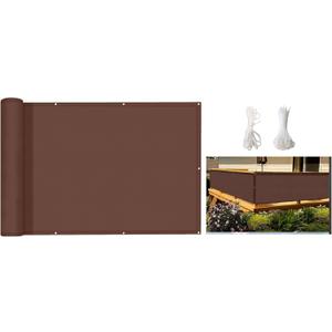 3'x12', Aiwi Space 100% Solid Non-See-Through Privacy Fence Screen, 3ft Garden Privacy Fence, Balcony Privacy Fence, Privacy Protect for Balcony, Backyard,Porch, Railing and Pool, Brown
