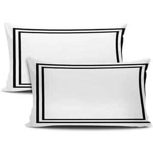 Home Decorative Throw Pillows Covers Black Border on White Pillow Case 20 x 36 Inches Cushion Cover King Pillowcase for Bedroom and Sofa Decor, Set of 2