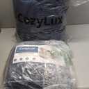 CozyLux Queen Comforter Set Navy Blue Seersucker 7 Pieces Bed in a Bag Queen Comforter Set with Sheets, Luxury Bedding Sets with Down Alternative Comforter, Sheets, Pillowcases & Shams for All Season