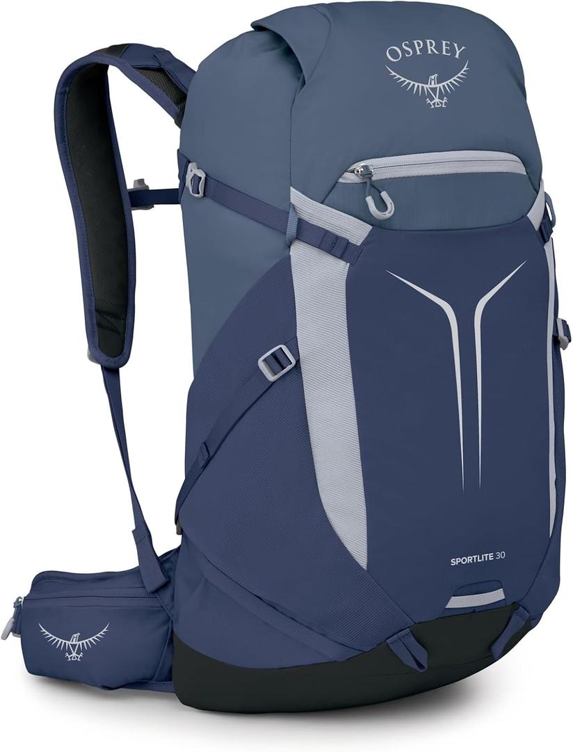 Osprey Sportlite 30L Lightweight Hiking Backpack for Men and Women - Everyday Hiking Bag - Travel Daypack, Serenity Blue