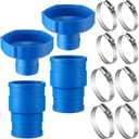 Enhon 2 Pack Pool Vacuum Hose Adapter Kit, Compatible with Intex Adapter B, 1 1/2 inch Rubber Skimmer Hose Connector with 4 Stainless Steel Clamp for Above Ground Swimming Pool Vacuum Surface Skimmer