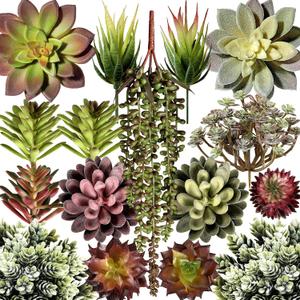 Artificial Succulent Plants Fake Assorted - 16 Pack - Unpotted Face Succulent Plants - Realistic Textured Succulents Picks - Fake Plants for Decoration - Faux Aloe Cactus Plant Bulk