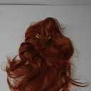 BERON Auburn Wigs Long Curly Wavy Women Wigs with Bangs Red Brown Wave Heat Resistant Synthetic Wigs for Cosplay Daily Wig Cap Included