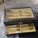 8 Slot Sunglass Organizer Leather Eyeglasses Collector Eyewear Display Case Storage Box, Black