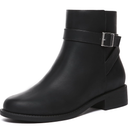 Athlefit Women's Ankle Boots Chunky Low Heel Fashion Round Toe Side Zipper Buckle Booties, 11