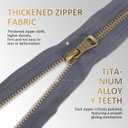 VILLCASE 6 Pcs Metal Separating Zippers for Sewing, 20.86 Inch Heavy Duty Brass Open End Zipper for Kids Jackets, Women's Cropped Coats and Backpacks, Earth Tone Neutral Colors Replacement Kit
