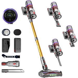 UNINELL HOME Cordless Vacuum Cleaner 55000Pa 650W 75Mins Vacuum Cleaners for Home Anti-Tangle Stick Vacuum Self-Standing Handheld Vacuum Rechargeable for Pet Hair/Carpet/Floor,LED Display