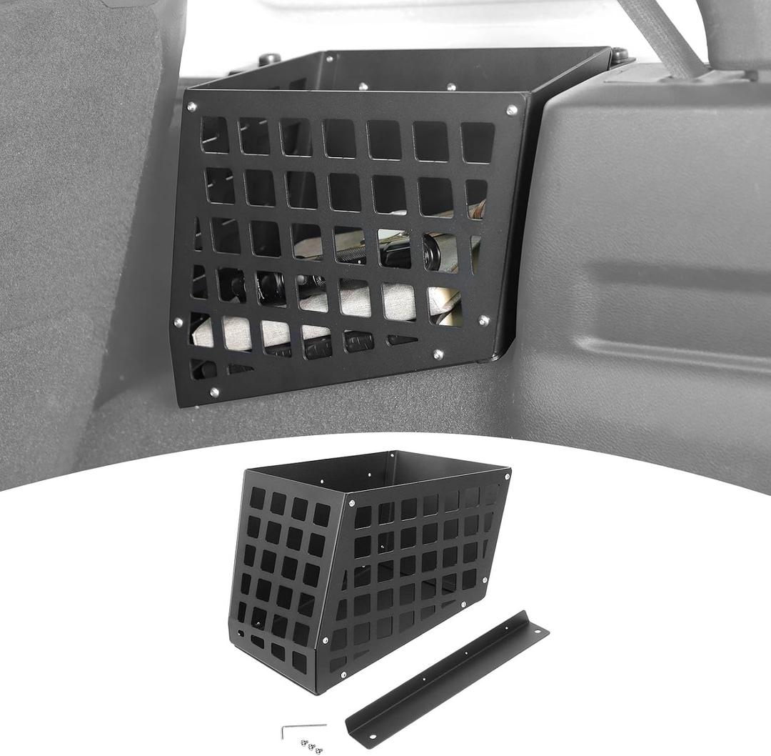 for Jeep JLU Trunk Right Side Molle Storage Bin Cargo Space Organizer Basket System Storage Carrier Box for Jeep Wrangler JLU 2018-2023 4DR Modular Storage Solution for Hardtop