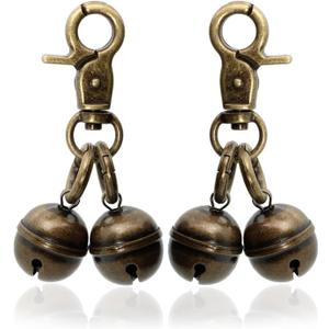 Copper Bells for Dog Collars with Snap Clips - Dog Bells to Go Outside,Made of Pure Copper for Dogs/Cat - Clear Sound & No Rust - Know Where Your Pet