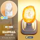 Hortsun Stone Nightlight Plug into Wall Christmas Agate Night Light Agate Slice Light Crystal with Switch Home Decor Hallway Lights, Nightlight for Toilet Kitchen Bedroom(Beige)