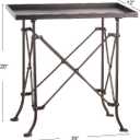 Creative Co-Op Vintage Rectangular Metal Side Table with Claw Sole Feet, Antique Bronze, Medium Rectangle