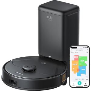 eufy X8 Pro Robot Vacuum Self-Empty Station, Twin-Turbine 2X 4,000 Pa Suction, 45 Days Hands-Free Cleaning iPath Laser, Pet Hair Deep Clean on Carpet, Smart Cleaner for Home with Pets