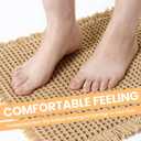 Waffle Bath Mat 17"x24", Absorbent Non Slip Bath Rug, Machine Washable, Boho Bathroom Rugs with Tassel, Rubber Backed, Soft Bath Mat for Shower Floor & Bathroom Decor (Brown)