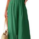 ANRABESS Women's Summer Straps One Shoulder High Waist Dressy Casual Wide Leg Linen Jumpsuit Romper Beach Travel Outfits (Medium)