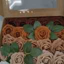 Ling's moment Artificial Flowers, 25Pcs 3" Roses in Walnut Brown Shades, Realistic DIY Foam Floral Decor for Wedding Bouquets/ Centerpieces, Outdoor Party Backdrops, Room/ Table, Garden/ Pot Decorations