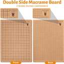 108 Pcs Complete Macrame Supplies with 1216 Inch Macrame Board, Double Sided Dual Grids, Metal Adjustable Holder, 100 T-Pins in 2 Sizes, Scissor, Ruler, Brush, Comb, Clips, All-in-One Macrame Kit