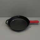 Lodge 12 Inch Cast Iron Skillet with Red Silicone Hot Handle Holder  Pre-Seasoned Frying Pan for Stove, Oven, Grill & Campfire  Made in the USA  Durable, Nonstick Cast Iron Cookware  Black